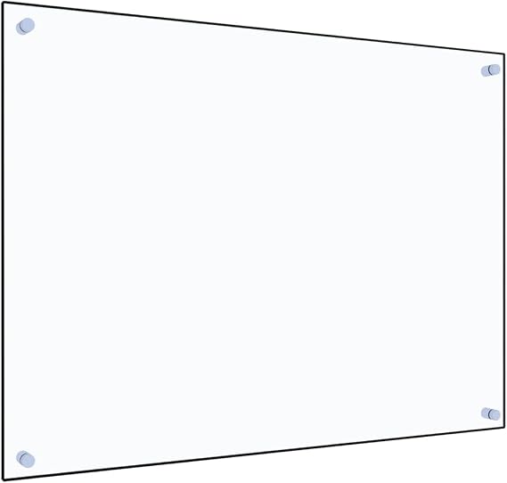 vidaXL Kitchen Backsplash Transparent 80 x 60 cm Tempered Glass