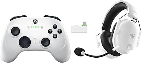 Razer Wolverine V3 Pro + BlackShark V2 Pro (Xbox Licensed) - (HyperSpeed Wireless, Mecha Tactile Action Buttons, Anti-drift Hall Effect analog thumbsticks, haptic vibrations) White