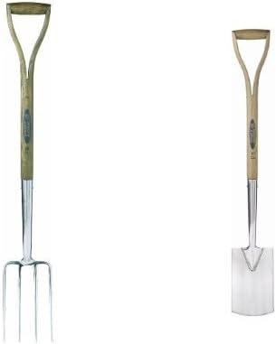 Spear & Jackson - Traditional Border Fork & Spear & Jackson Traditional Stainless Steel Border Spade with 712mm Wooden Handle Set