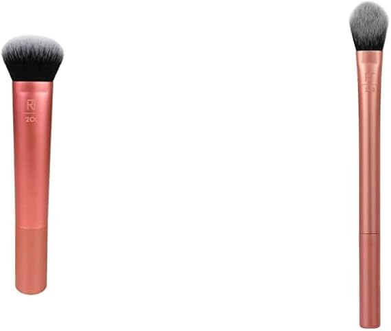 Real Techniques Expert Face Makeup Brush for Foundation (Packaging and Handle Colour May Vary) & Brightening Concealer Makeup Brush