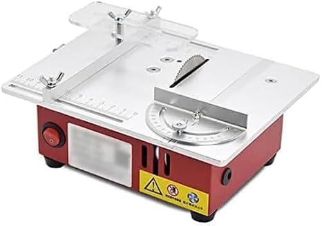 96W Precision Mini Table Saw for Woodworking, Electric Cutting Machine with Grinding Disc, DIY Hobby Projects