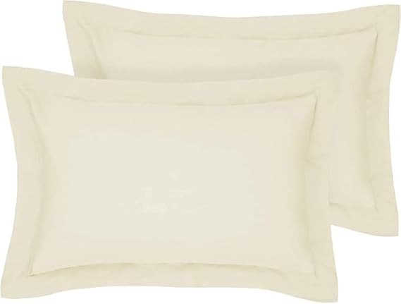 Premium 200 Thread Count 100% Egyptian Cotton Pillowcases Ultra Soft & Luxurious Bed Linens Hotel Quality Breathable & Durable Set for Ultimate Comfort (Cream, Oxford)