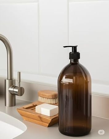 1000 ml AMBER CAM ŞİŞE/POMPALI SABUNLUK
