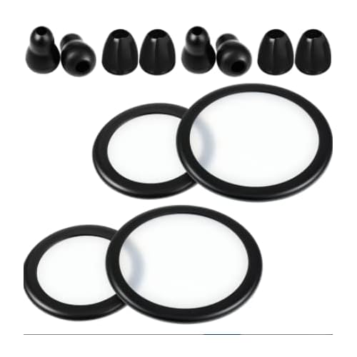 BBTO 2 Sets Adult and Pediatric Stethoscope Replacement Parts - Diaphragms & Silicone Ear Tips - Black