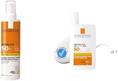 La Roche-Posay Anthelios Xl Ultra Light Spf 50 Factor Sunscreen Spray 200 ml and La Roche-Posay Anthelios UVmune Fluid Sunscreen SPF50+ 50 ml