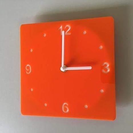 Super Cool Creations Shatterproof Square Wall Clock, Orange