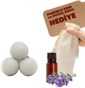 Doğal Yerli Üretim Yün Kurutma Topu 3 Adet Kurutma Topu Kokusu Hediyeli 1 Adet 10 ml