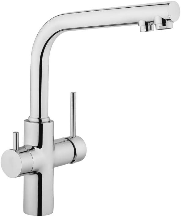 Artema Split Dual Flow Eviye Bataryası A42144, 360° Dönebilen, Krom, Çift Fonksiyonlu Başlık, Tezgah Üstü Montaj [Enerji Sınıfı A]