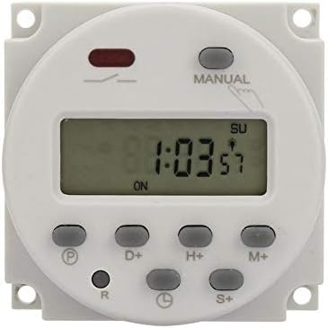 Mini Programmable Timer Switch 1 Second to 168 Hours Electronic Automatic Time Control 5V 12V 24V 110V 220V Digital Wall/Panel Mount Timer (5V DC)