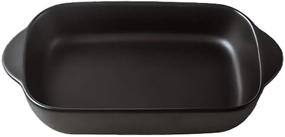 Black Small Ceramics Rectangular Baking Dishes with Handle for Oven Ceramic Baking Pan Lasagna Casserole Pan Individual Bakeware 9x5 inch