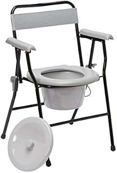 Folding Commode Chair with 5 Litre Removable Pan and Lid, Ultra Lightweight, 120kg Weight Capacity