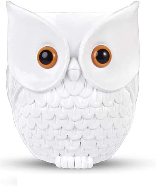 for Amazon Echo Dot 2nd/3rd/4th/5th Generation/Google Home Mini Owl Stand Desktop Stand Accessory, Integrated Cable Management, No Screws Required, Speaker Stand (White) KS-082