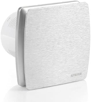 STERR Modern Bathroom Fan 100 mm with Timer - Silent Silver Fan