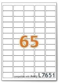 A4 Mailing Address Printer Labels Sheet 65 Labels Per Sheet 100 Sheets 1 Box
