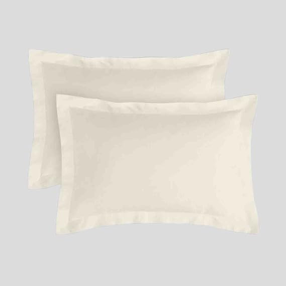 50 x 75 Oxford Pillow Cases 2 Pack- 400 Thread Count Egyptian Cotton Bedding Pilow Covers- Luxury Bedding Pillowcases 2 Pack- Cream