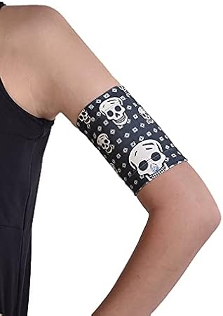 Dia-Band - Diabetic Support Armband: Protects your style Blood Glucose Sensor, Dexcom and Omnipod - Diabetes Band for Adults and Children (Adult.XS, Captain Skull)