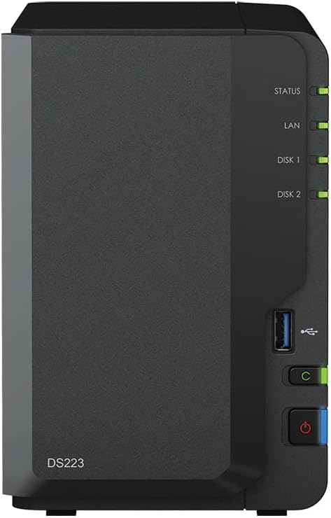 SYNOLOGY DS223 2GB NAS 24TB (2 x 12TB) HAT3300 Assembled and Tested with SE DSM Installed