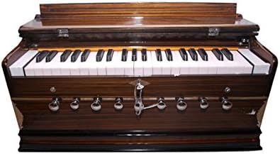 Premium quality harmonium 9 stops, 37 keys, dark brown harmonium | Vrindavan Bazaar