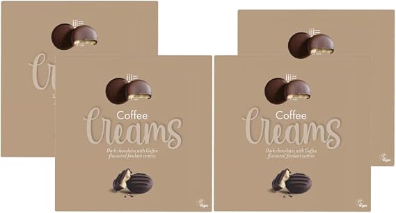 Whittakers Orange Creams,Coffee Creams,Strawberry Creams,Peppermint Creams Chocolate Gift Boxes 90g (4 x Boxes, Coffee Creams Box 90g)