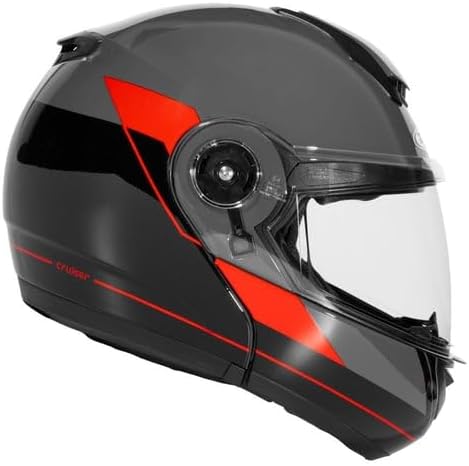 ZEUS ZS-3050 BE7 Motosiklet Kaskı Çene Açılır KaskGrey Red S