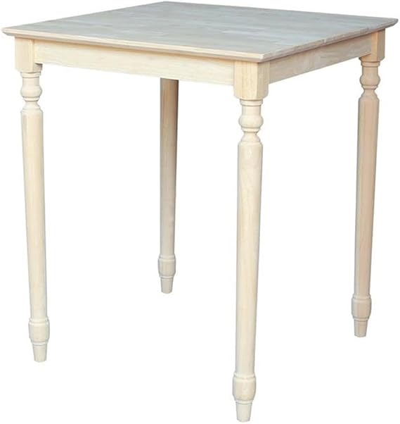 International Concepts Square Counter Height Solid Wood Top Table with Turned Legs, 30-Inch