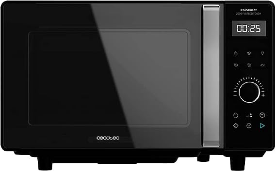 Cecotec GrandHeat 2500 Flatbed Touch Black Digital Microwave, 800 W, Capacity 25 L, Touch Control Panel, 8 Preset Functions, Timer, Safety Lock