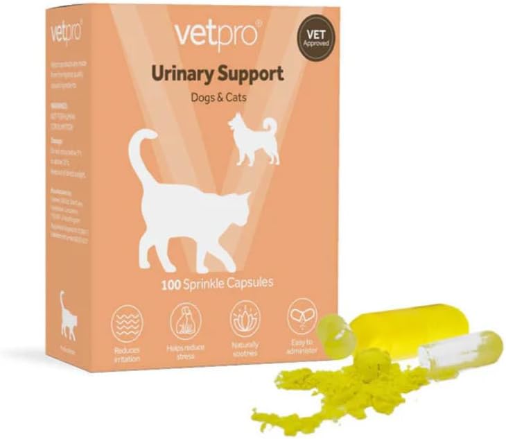 Urinary Support Supplement Sprinkle Capsules for Cats & Dogs 100 Capsules | Urinary Support for Pets to Soothe and Reduce Irritation | Vet Approved
