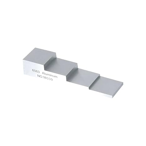 Thickness Calibration Block Thickness Gauge Calibration Block Aluminum/304 Stainless Steel/1018 Steel 4 Step Test Block(3-15mm al)