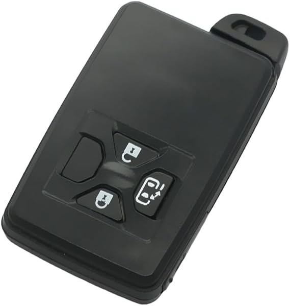 Replacement Key Shell + Uncut Blank Emergency Insert Key Compatible with TOYOTA Estima Noah Alphard 3 Button Smart Keyless Entry Remote Key Case Fob Black PG433B