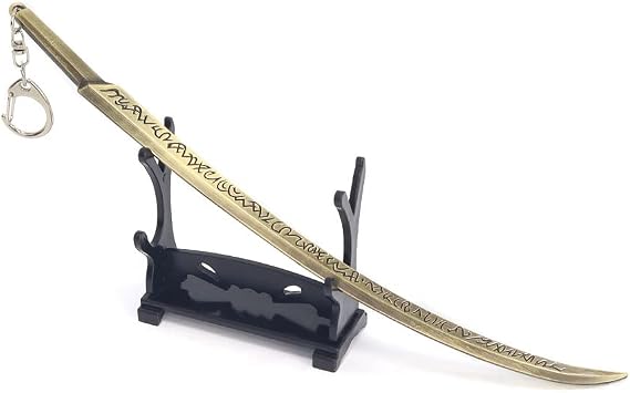 1pc Elden Ring Game peripheral weapons Model Keychain with Display Stand for Anime fans