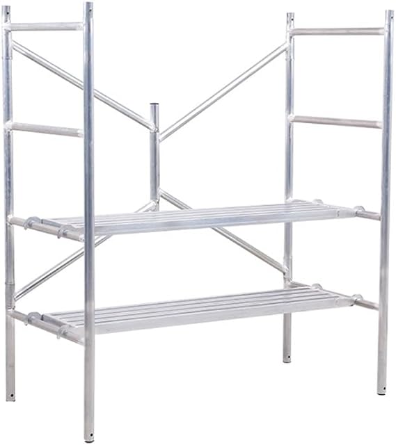 Portable Scaffold Platform with Wide Non-Slip Platform, Galvanized Steel Welding, Foldable Scaffolding Equipment, Scaffold Tower, 880lbs Capacity