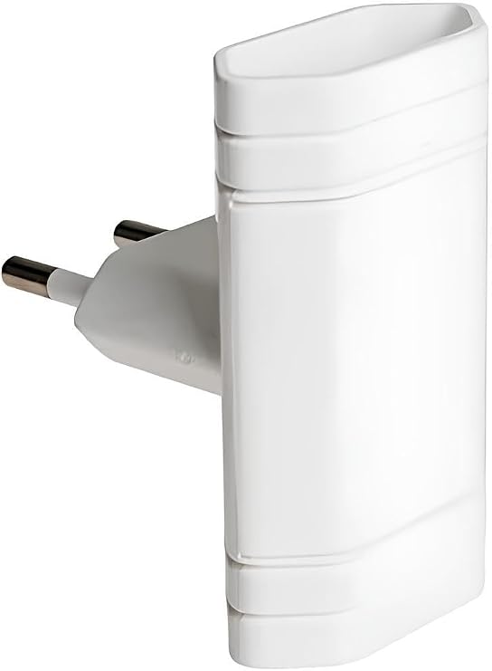 Thief Flat Wall Plug [2 Earthed Outlets] Ultra-Slim Adapter Behind Furniture and Headboards | Protects Cable from Crushing | CE/UNE Certified | 10A 250V | White