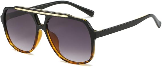 Square Double Bridge Sunglasses for Women Ocean Lens Gradient UV400 for Men