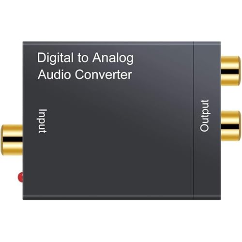 Coverzone Digital Analog Audio Converter, Toslink, Optical output to RCA conversion DAC Digital SPDIF Coaxial Optical Conversion LR RCA, PS4 HD DVD Home Theater Systems for Toslink Optical Audio Adapter