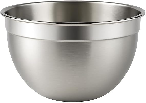 MallArt® 304 Paslanmaz Çelik Karıştırma Kabı – Mikser Uyumlu, Bulaşık Makinesinde Yıkanabilir – Hamur, Krema, Salata ve Tatlı Hazırlama Kasesi (24 cm)