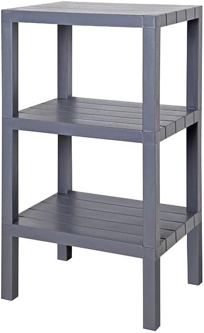 Deconox 3 Katlı Köşe Rafı | Banyo, Mutfak ve Kiler İçin Yer Tasarruflu Organizer | Çok Amaçlı Plastik Raf | 3 Farklı Renk Seçeneği (38x29x74cm) (GRİ)