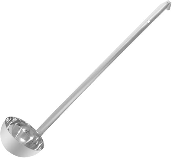 DAZZLEEX Long Handle Heavy Duty Metal Ladle Kitchen Utensil Spoon for Kitchen Cooking Soup Sauce Sauce Salad Dressing (C)