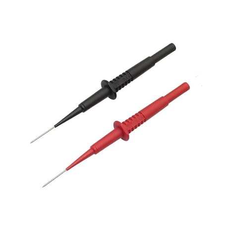 1 Pair Multimeter Test Probes - Red & Black Insulated Universal Test Pins with 4mm Banana Plugs | 600V/1A, Durable Copper & Stainless Steel