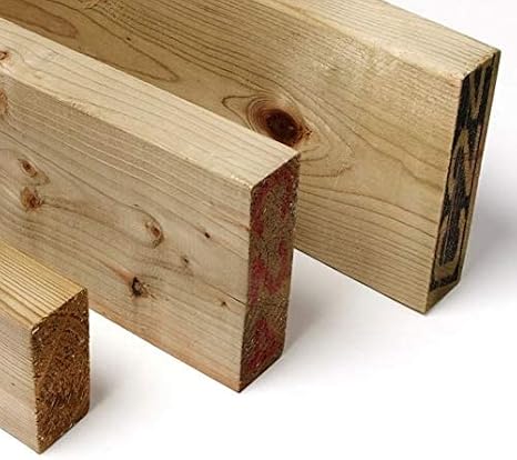Builders Merchant Treated Timber 4×2 | 100mm x 47mm | Perfect for Roofing and Floor joists, partitions and Timber framing (5, 3.6 Meter (12ft))