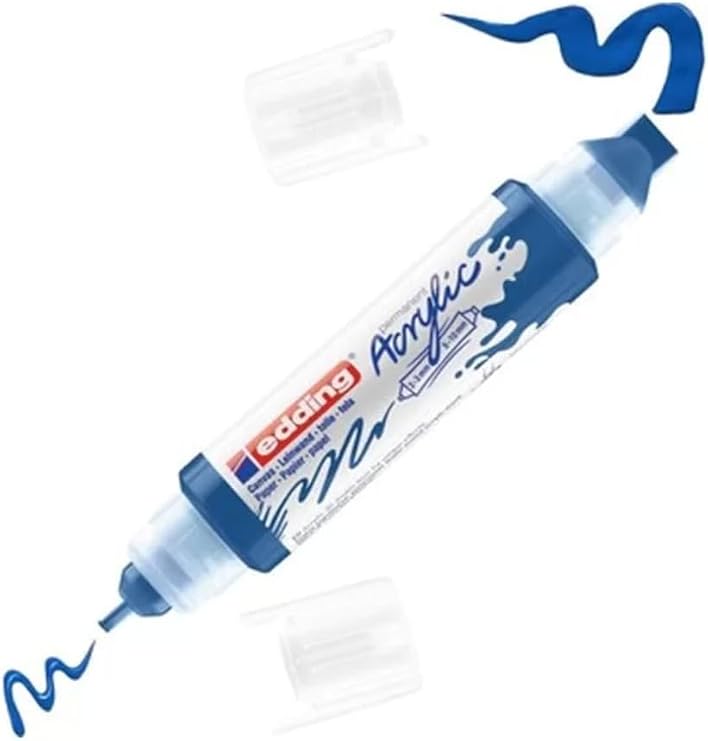 Edding ED5400903 3D Double Liner Çift Uçlu Akrilik Markör, Anzer Mavisi