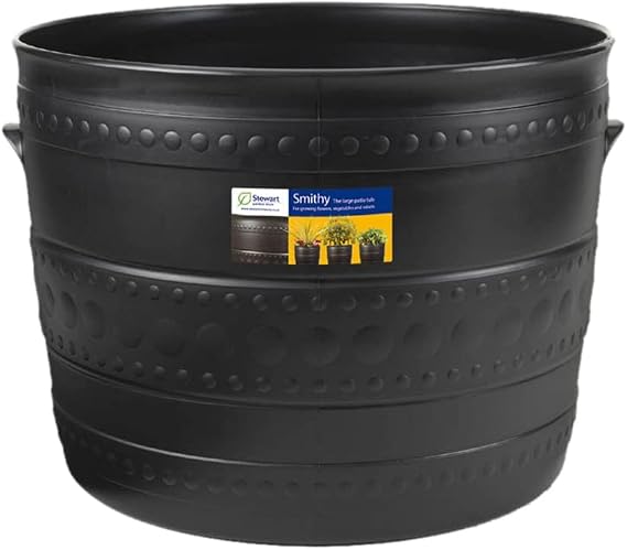 Stewart Patio Tub Planter, 50 Centimeter Diameter, 39 Centimeter Height - Gun Metal Black