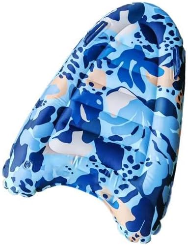 Inflatable Surfboard With Handles, Blue Inflatable Swimming Kickboard Portable Pool Float Bodyboard For Beach Surfing Summer Water Fun, 78x52x13cm