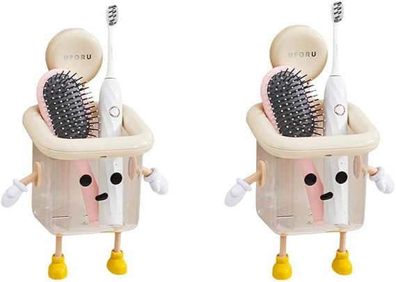 2Pcs Toothbrush Holder Wall Mounted,Suction Cup Shower Shelf,Plastic Shower Storage for Bathroom,Toilet,Kitchen Storage