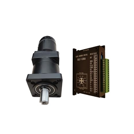 QIWO 24V DC Brushless Deceleration Planetary Reducer PLC/PWN/Potentiometer Speed Regulation 105W Deceleration Motor，57-24V 105W+BLD-120+Ratio 30
