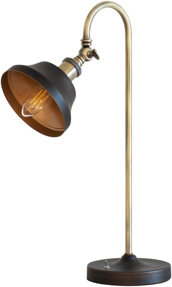 Ampoule Table Lamp Desk Light 1-Light E17 Tabletop Antique Retro Torchiere Lamp Bulb Not Included Black Brown Lantre