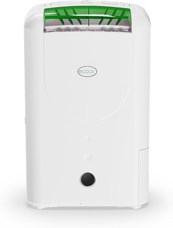 EcoAir DD1 Simple MK3 Green Desiccant Dehumidifier| Rotary Control | 7.5 Litre/Day | Quiet 34dBA | Anti Bacteria Silver Filter | Laundry | 6Kg | Home Garage Basement Boat | 3Y
