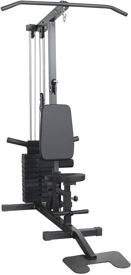 Strongway Seated Cable Station – Lat Pulldown Low Row Tricep Pulldown Machine with 88.5KG Weight Stack - All In One Home Gym Equipment