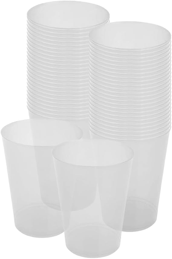 Reusable and Recyclable Clear Plastic Cider Cups for Parties, Events and Barbecues - Dishwasher Safe - 25 Pack