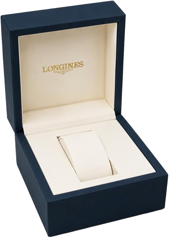 Single Watch Box Solid Wood Wristwatch Case with Gold Tone Hardware and Cushioned Watch Bed for Longines Elegant
