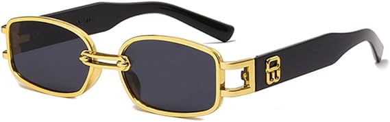 Mens Vintage Punk Small Rectangle Sunglasses UV400